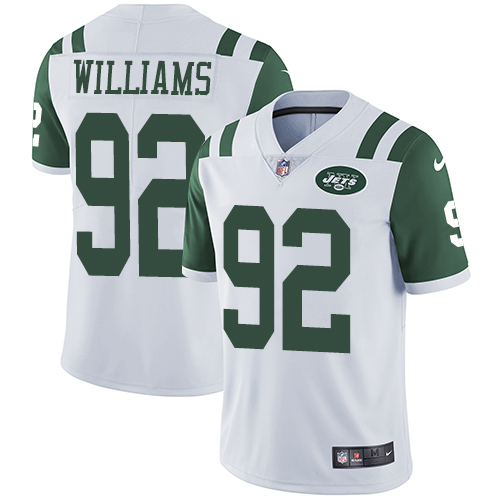 Nike Jets #92 Leonard Williams White Men's Stitched NFL Vapor Untouchable Limited Jersey - Click Image to Close